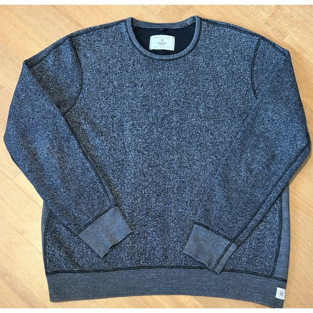 Reigning Champ Heavy Lined Sweatshirt Mens XL Blue Gray Crewneck Logo Canada EUC